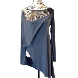 SAVE THE QUEEN Elegant asymmetrical tunic gray size S NWT
